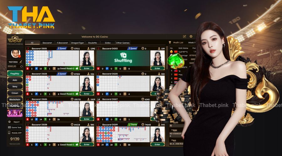 Chơi casino với người thật tại Dream gaming casino Thabet